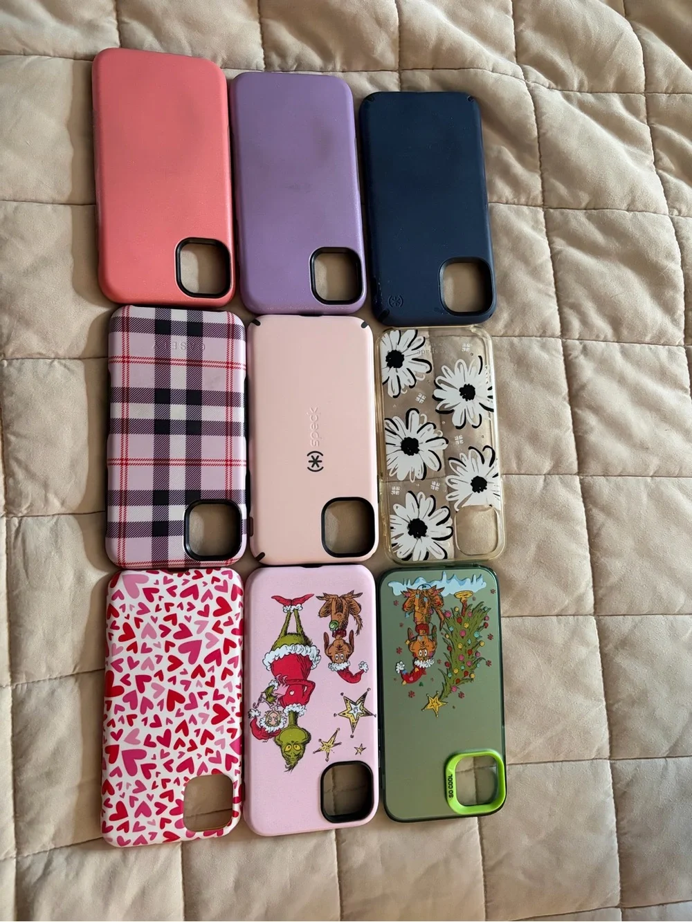 IPhone 11 phone cases.  Good condition. Assorted Pink, Purple, Navy & Patterned